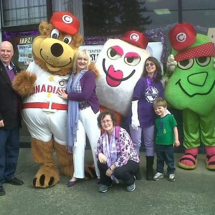 Painting For Purple Day Guests - Vancouver Canadians Mascots ⚾️